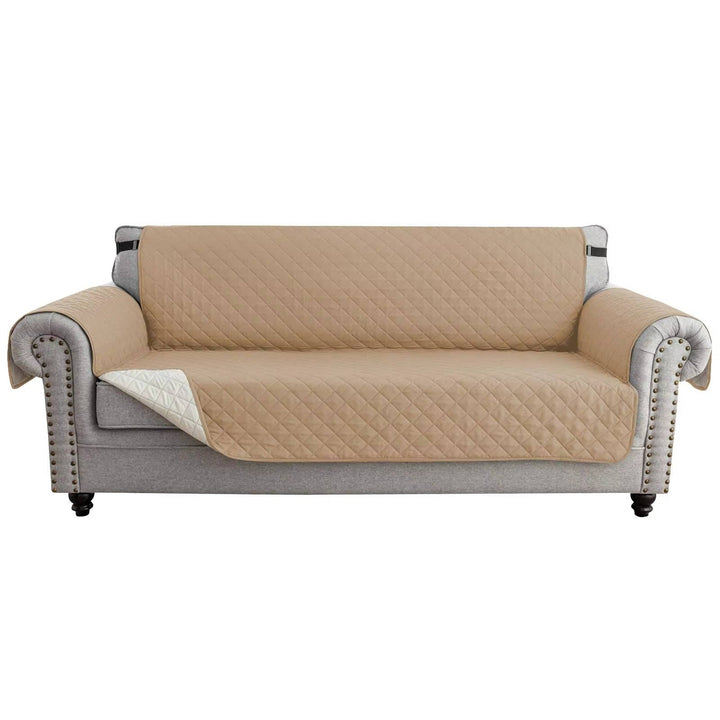 Reversible Sofa Cover Water Resistant Elastic Straps Pet Protector