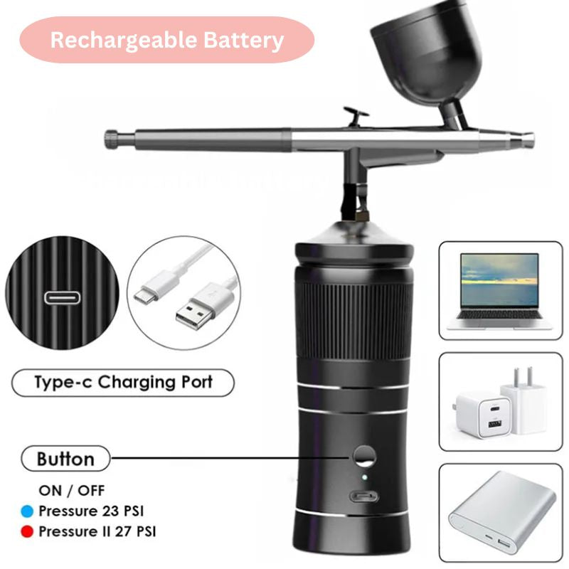 Cordless Mini Airbrush Kit Portable Compressor