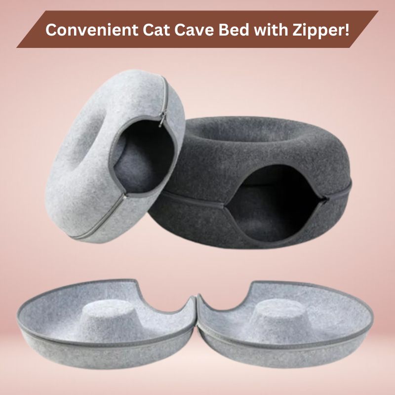 Pet Interactive Cat Cave Donut Shape Plush