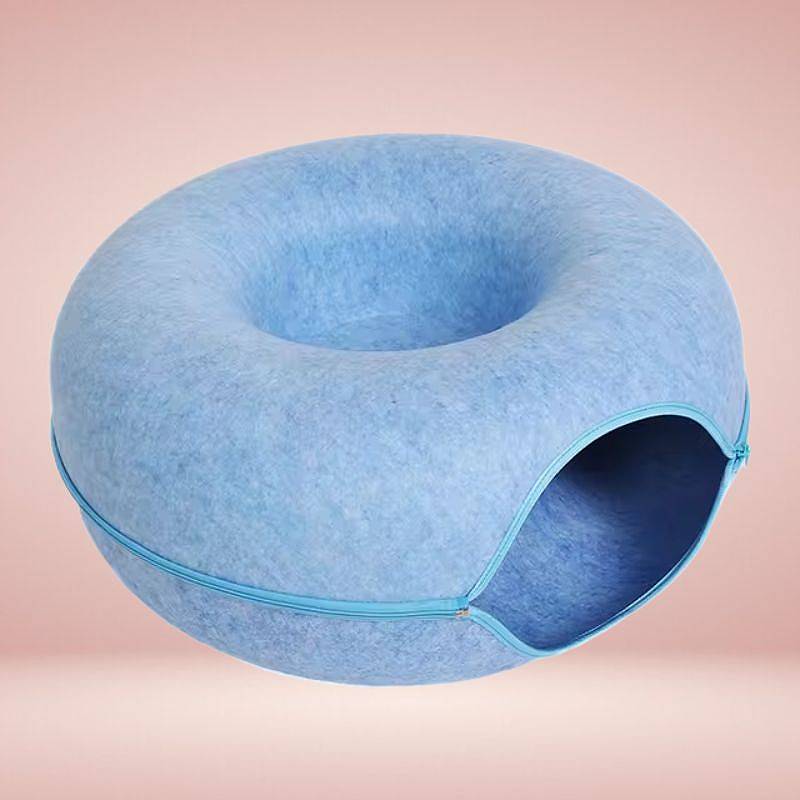 Pet Interactive Cat Cave Donut Shape Plush
