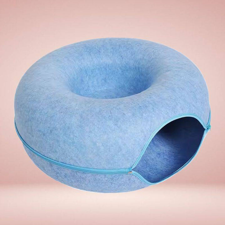 Pet Interactive Cat Cave Donut Shape Plush