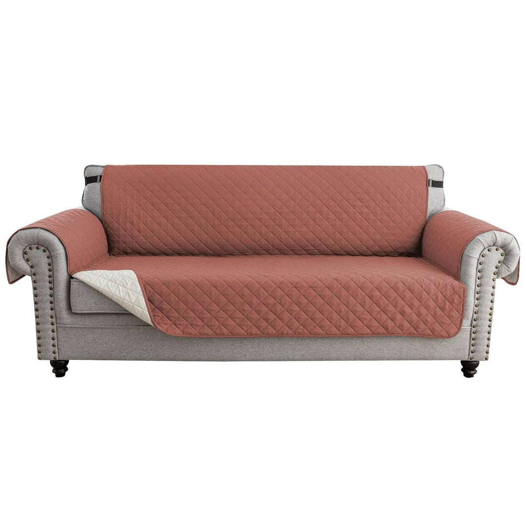 Reversible Sofa Cover Water Resistant Elastic Straps Pet Protector