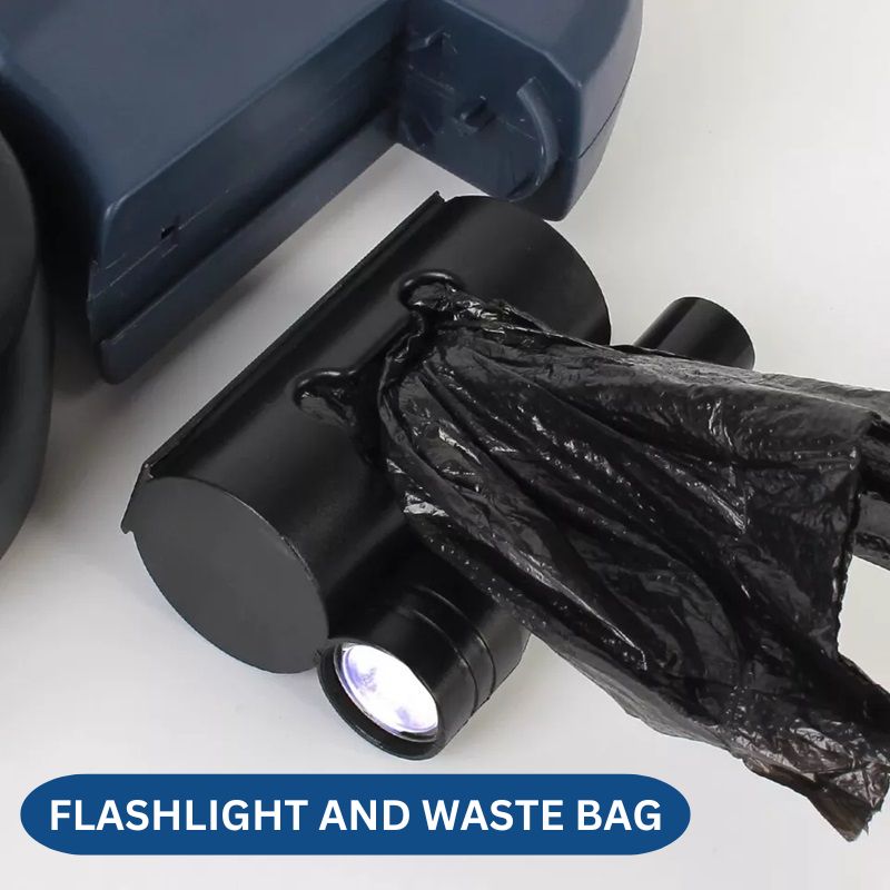 Retractable Dog Leash Dual 10ft Built-In Flashlight and Waste Bag