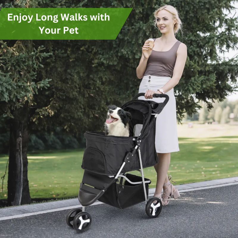 Pet Foldable Stroller Lightweight Compact Design