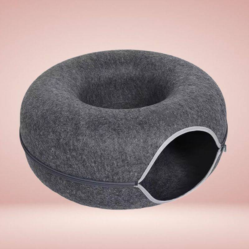 Pet Interactive Cat Cave Donut Shape Plush