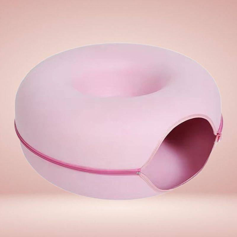 Pet Interactive Cat Cave Donut Shape Plush