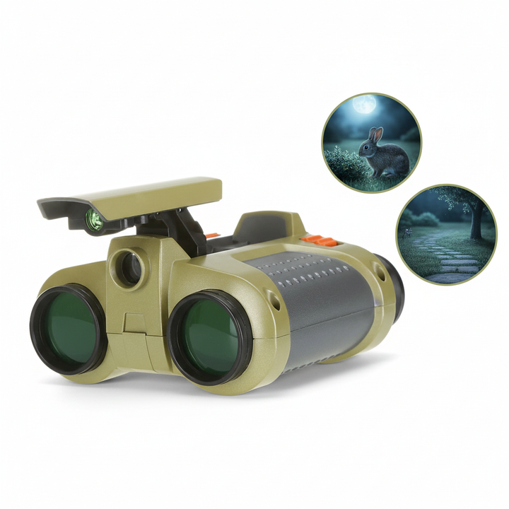 Kids Binoculars with Night Vision 4x Magnification Adjustable - Lenila