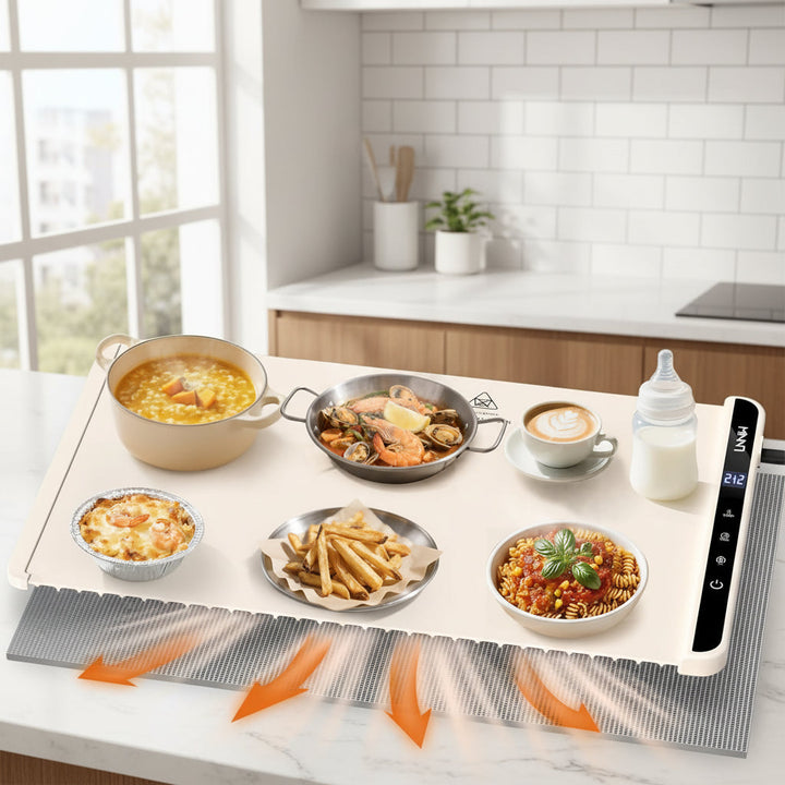 Electric Food Warming Mat Adjustable Temperature Timer Child Safety