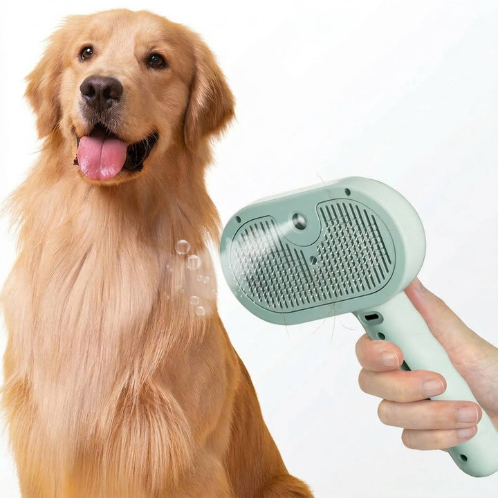 Pet Hair Steam Brush Self-Cleaning Grooming Tool - Lenila