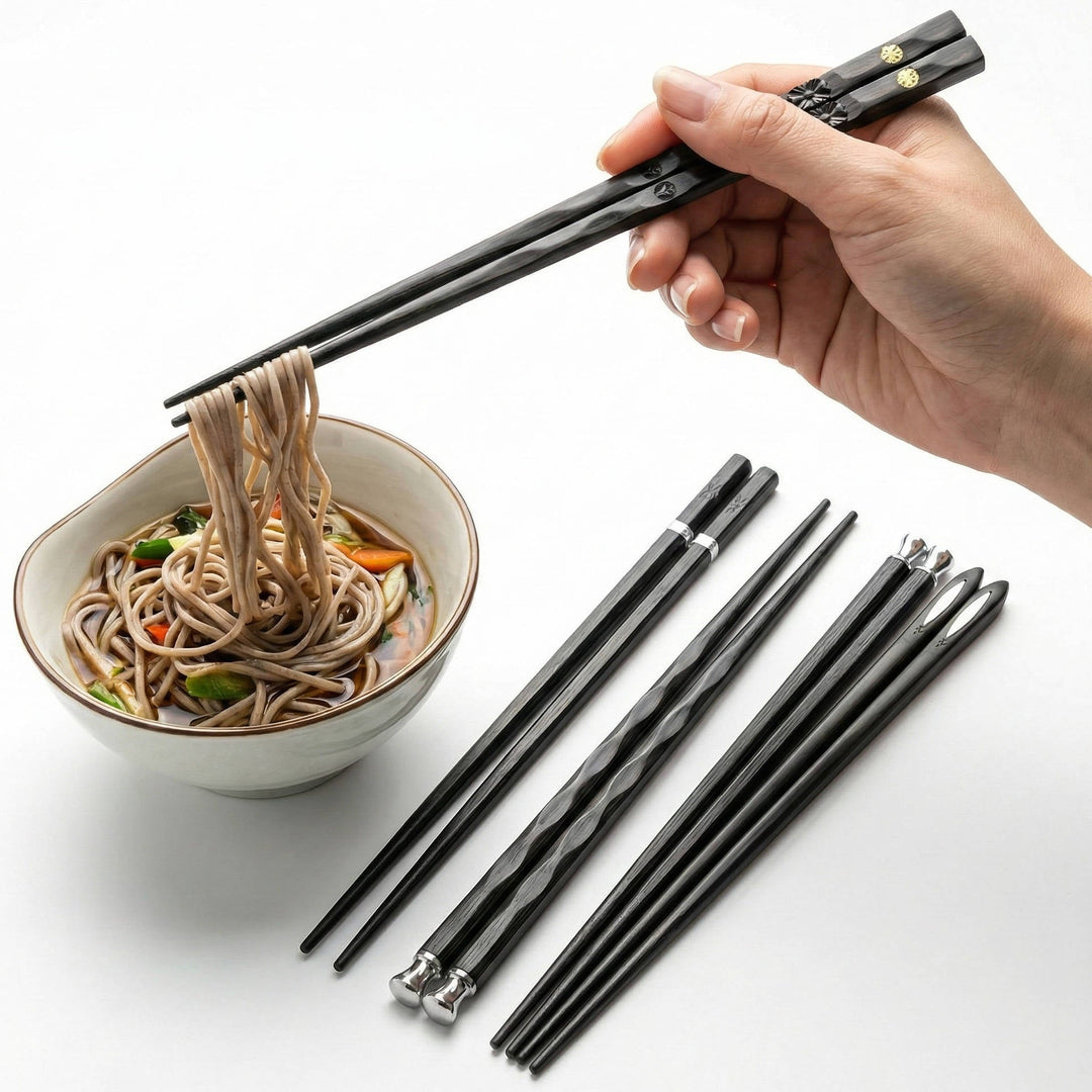 Reusable Non-Slip Alloy Chopsticks Pair Standard Length - Lenila