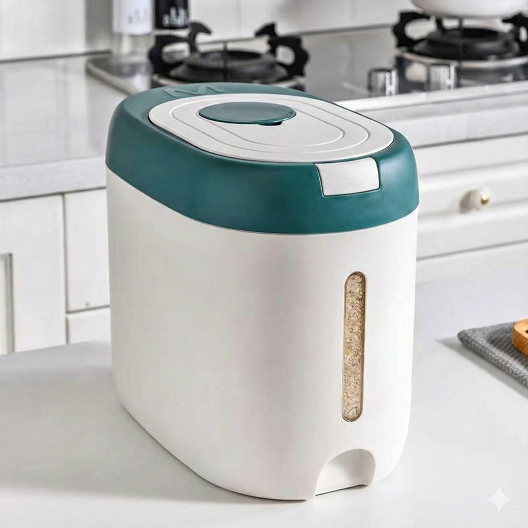 Kitchen Rice Dispenser Plastic Container with Scoop - Lenila