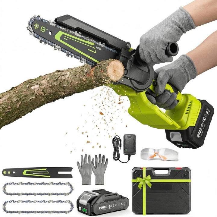 Cordless Mini Chainsaw 1000W with Battery Compact Wood Cutting Tool - Lenila