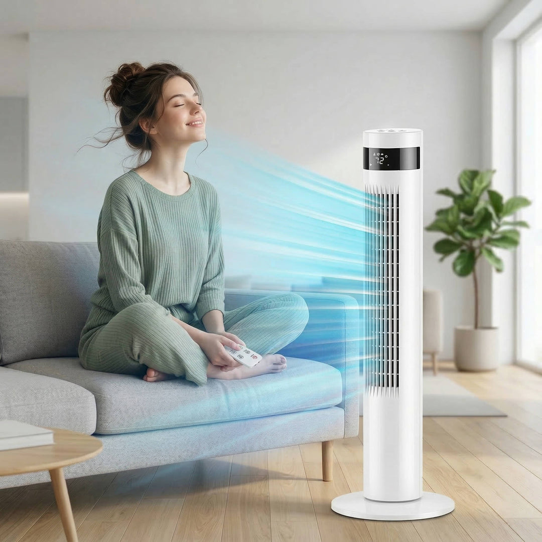 Tower Fan Remote Control 85 Degree Oscillation 12 Hour Timer - Lenila