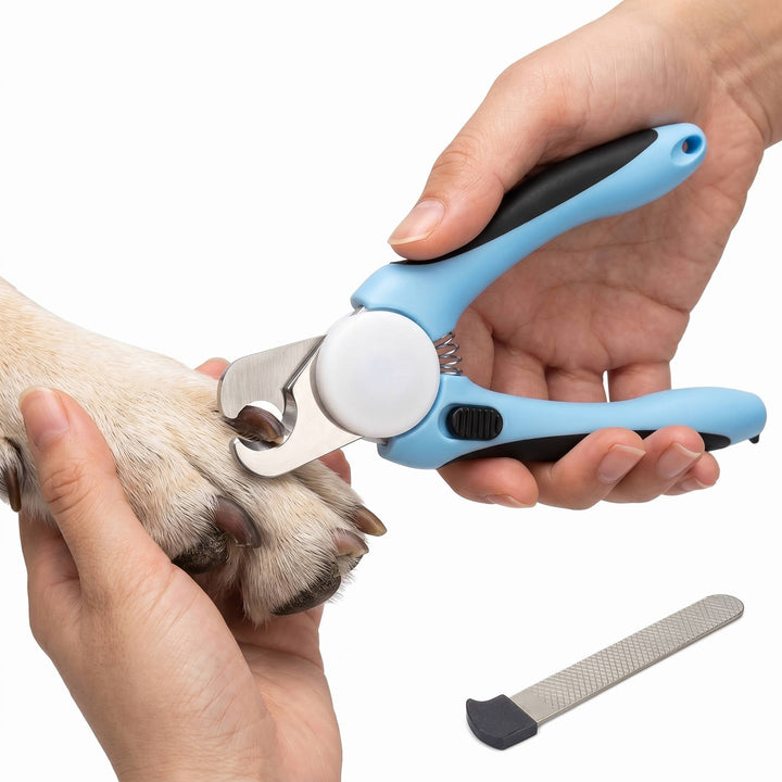 Pet Nail Clippers Stainless Steel Blades Non-Slip Handle with Safety - Lenila