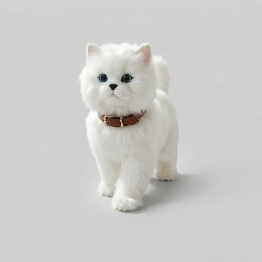 Interactive Robot Kitten Toy Walking Meowing Realistic Design