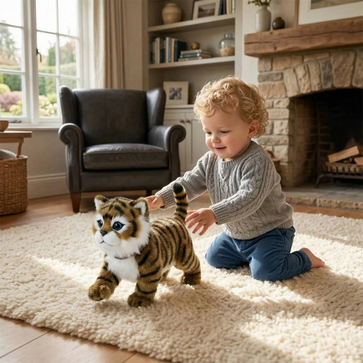Interactive Robot Kitten Toy Walking Meowing Realistic Design