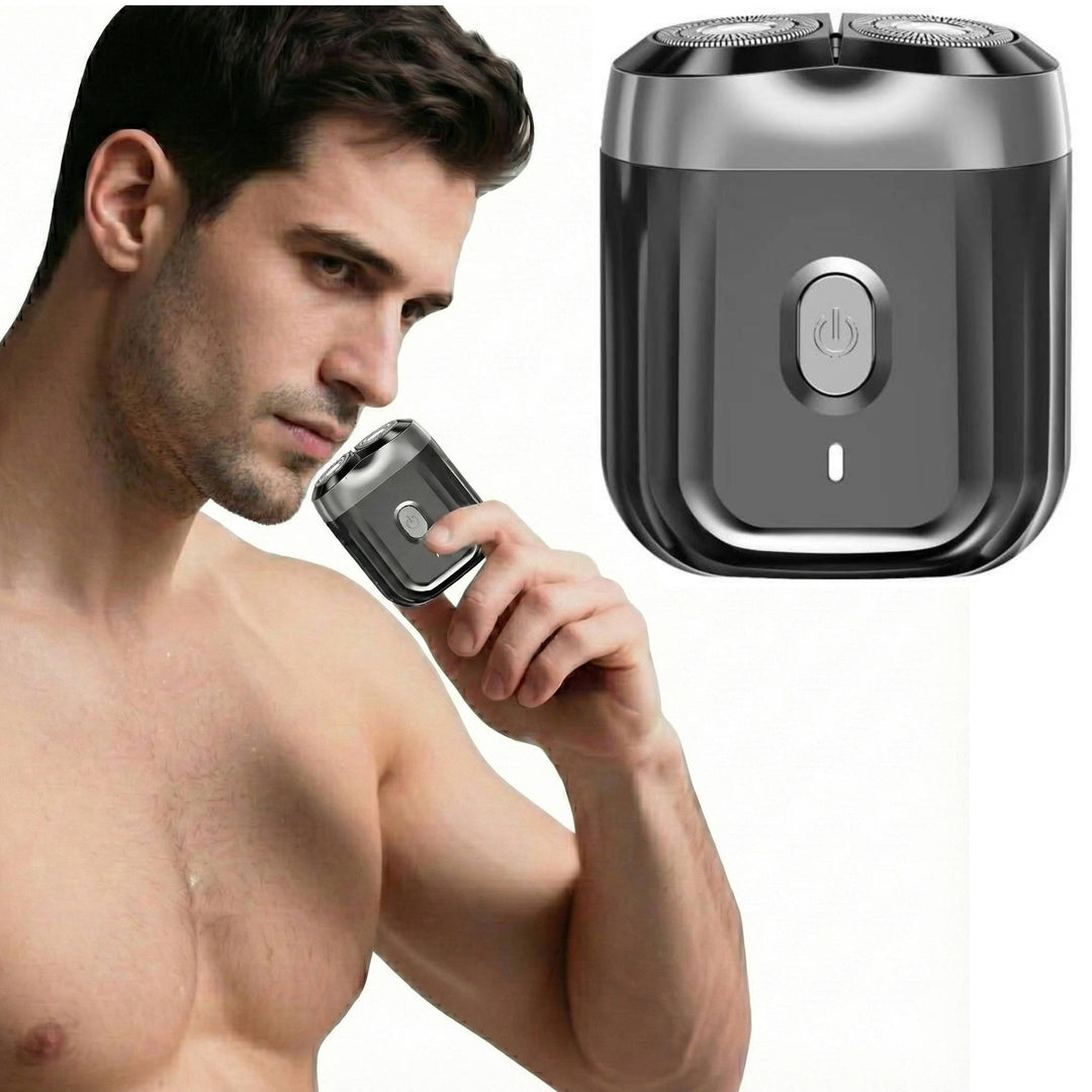 Mens Electric Shaver Waterproof Rotary USB Rechargeable - Lenila