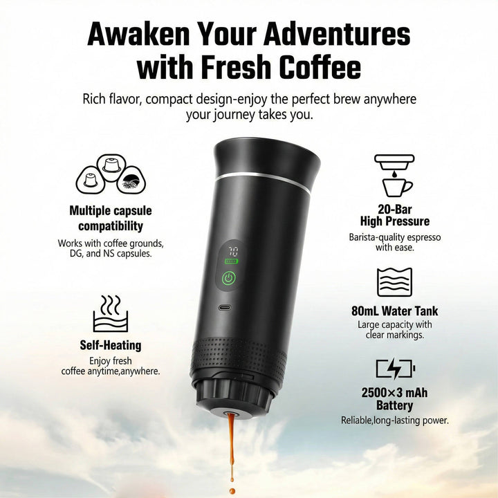 Portable Coffee Machine Compact Espresso Maker for Home and Car