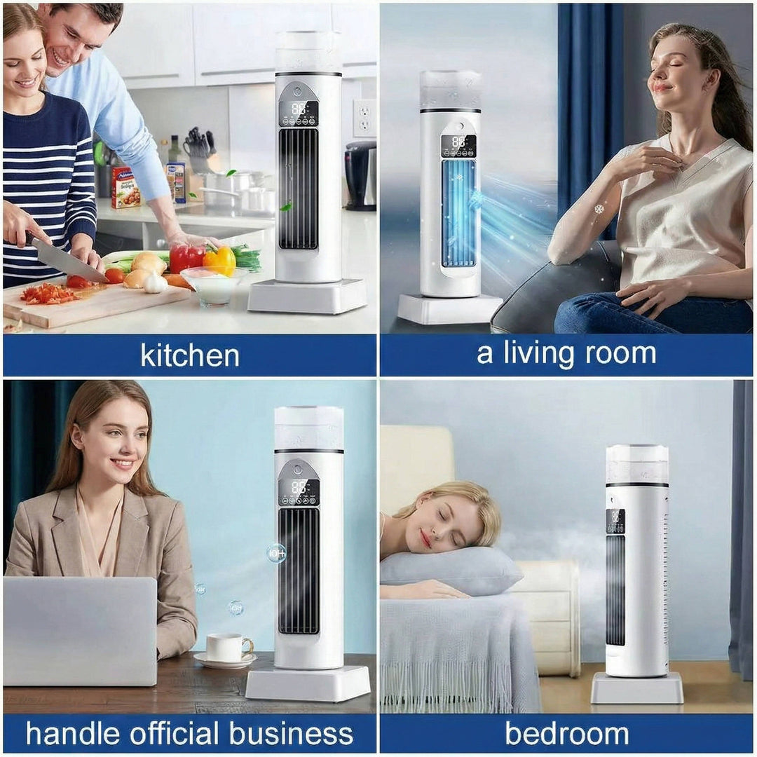 Portable Air Conditioner Bladeless Tower Fan with Water Tank and