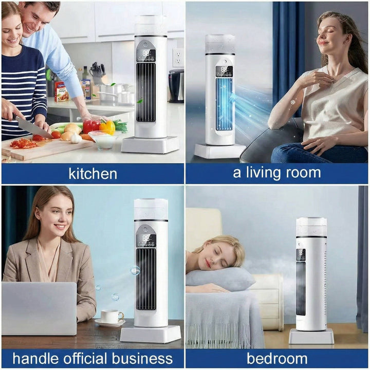 Portable Air Conditioner Bladeless Tower Fan with Water Tank and