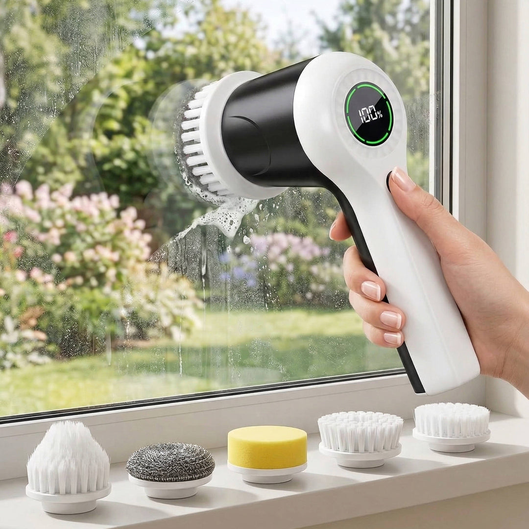 Cordless Spin Scrubber Dual Speed 6 Brush Heads IPX7 Waterproof