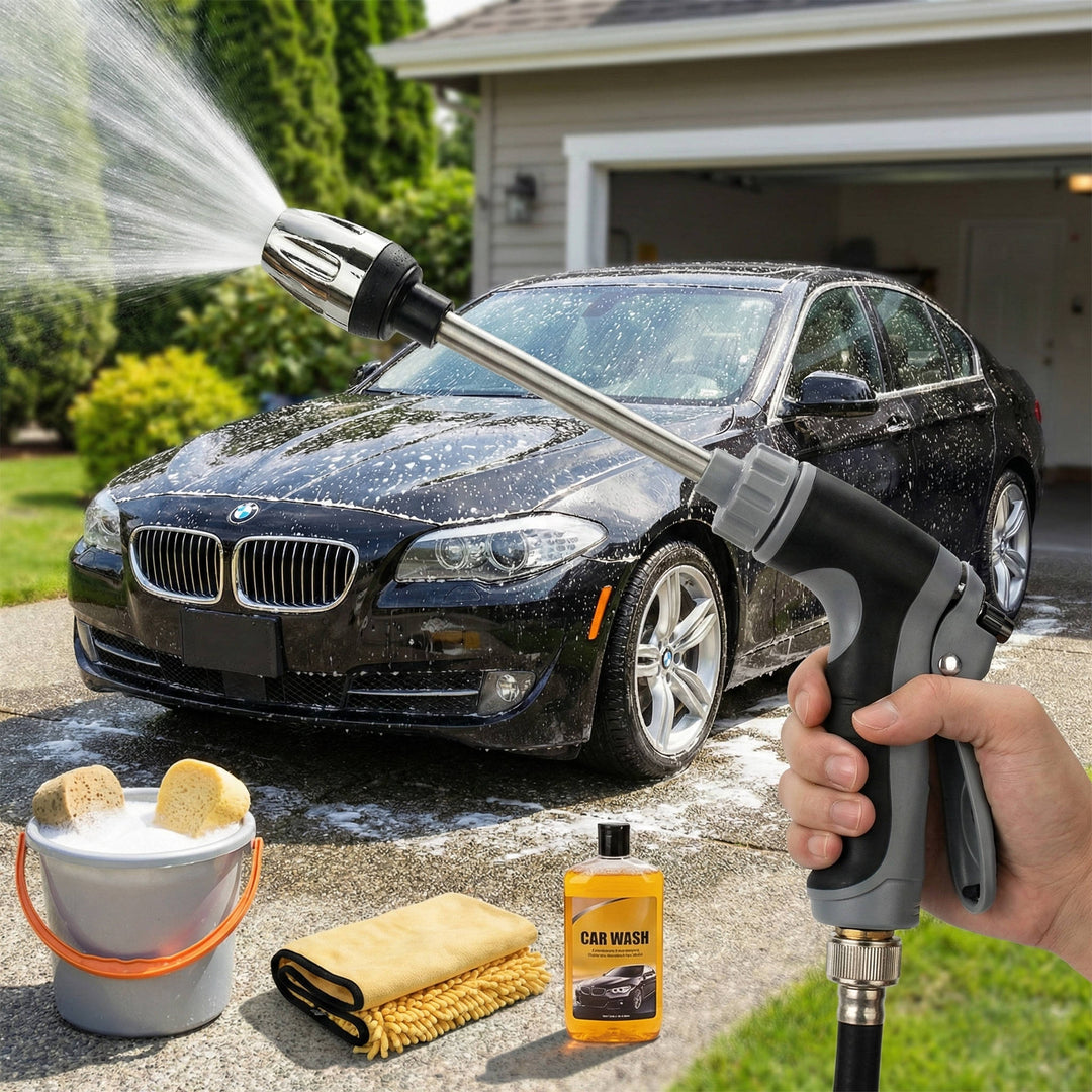 Universal Fit Stainless Steel Garden Hose Nozzle High Pressure Long - Lenila