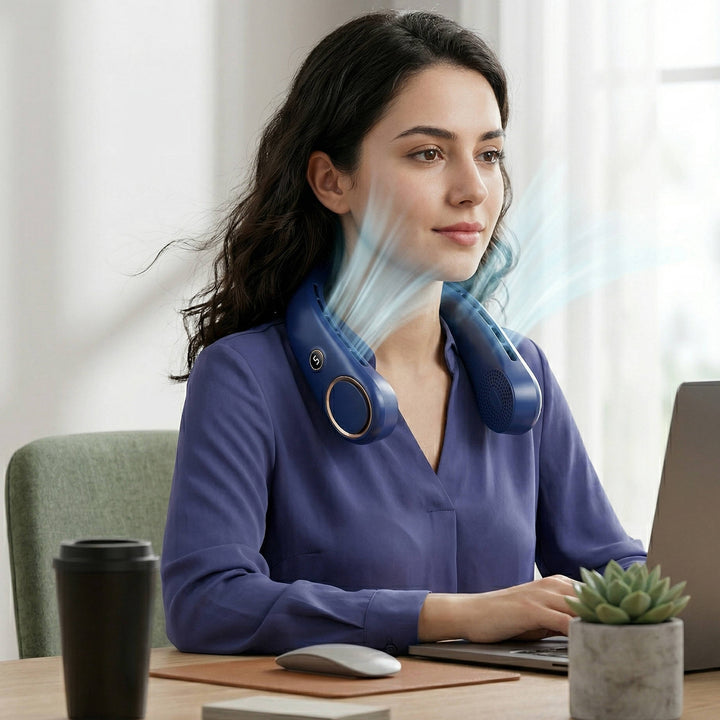 Portable Hands- Bladeless Neck Fan Wearable Design