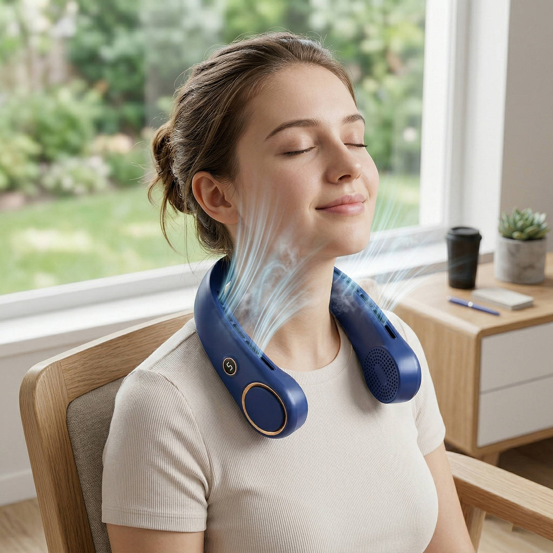 Portable Hands- Bladeless Neck Fan Wearable Design