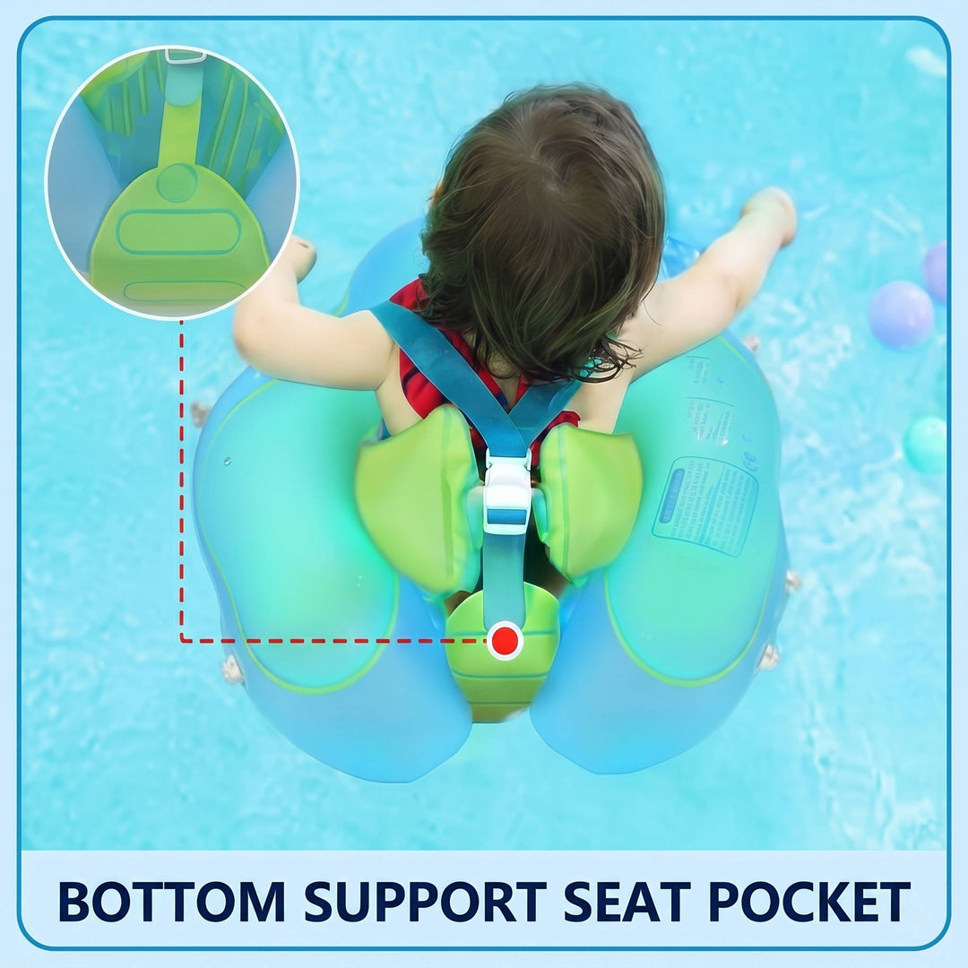Baby Swim Float with Canopy UPF50 Plus Inflatable No-Flip Design