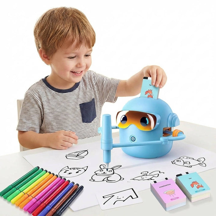 Kids Interactive Drawing Robot Stem Art Toy with Cards and Markers - Lenila