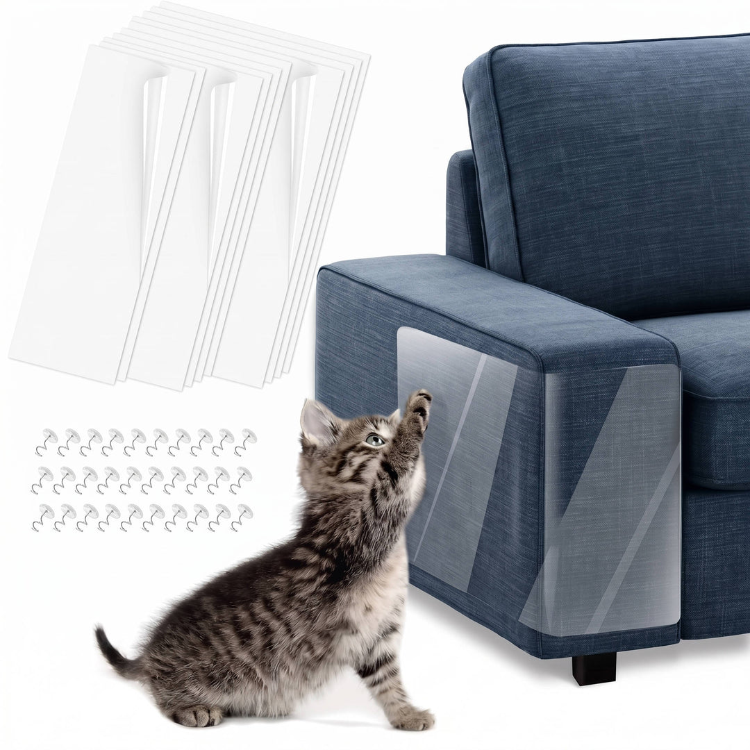 Clear Cat Scratch Furniture Protectors with Twist Pins Pack - Lenila
