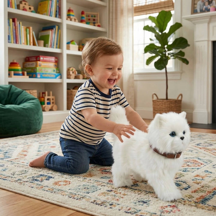 Interactive Robot Kitten Toy Walking Meowing Realistic Design