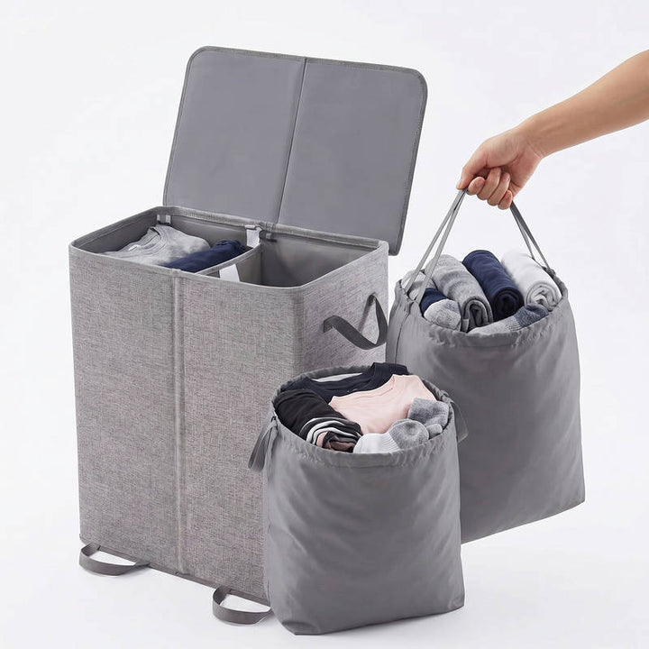 Large Laundry Hamper Basket Foldable with Removable Bags and - Lenila
