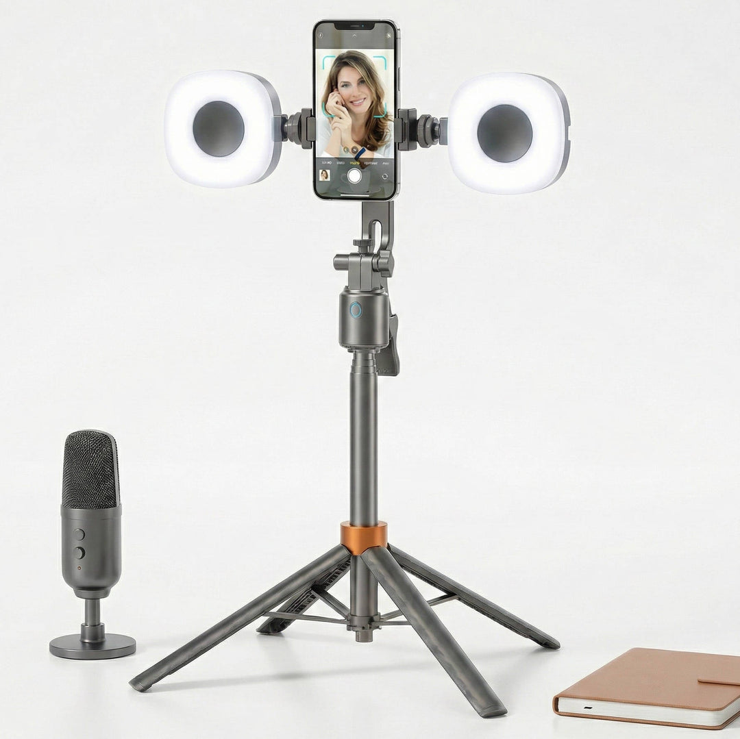 Smart Tripod with Face Tracking and Dual Fill Lights Rechargeable - Lenila