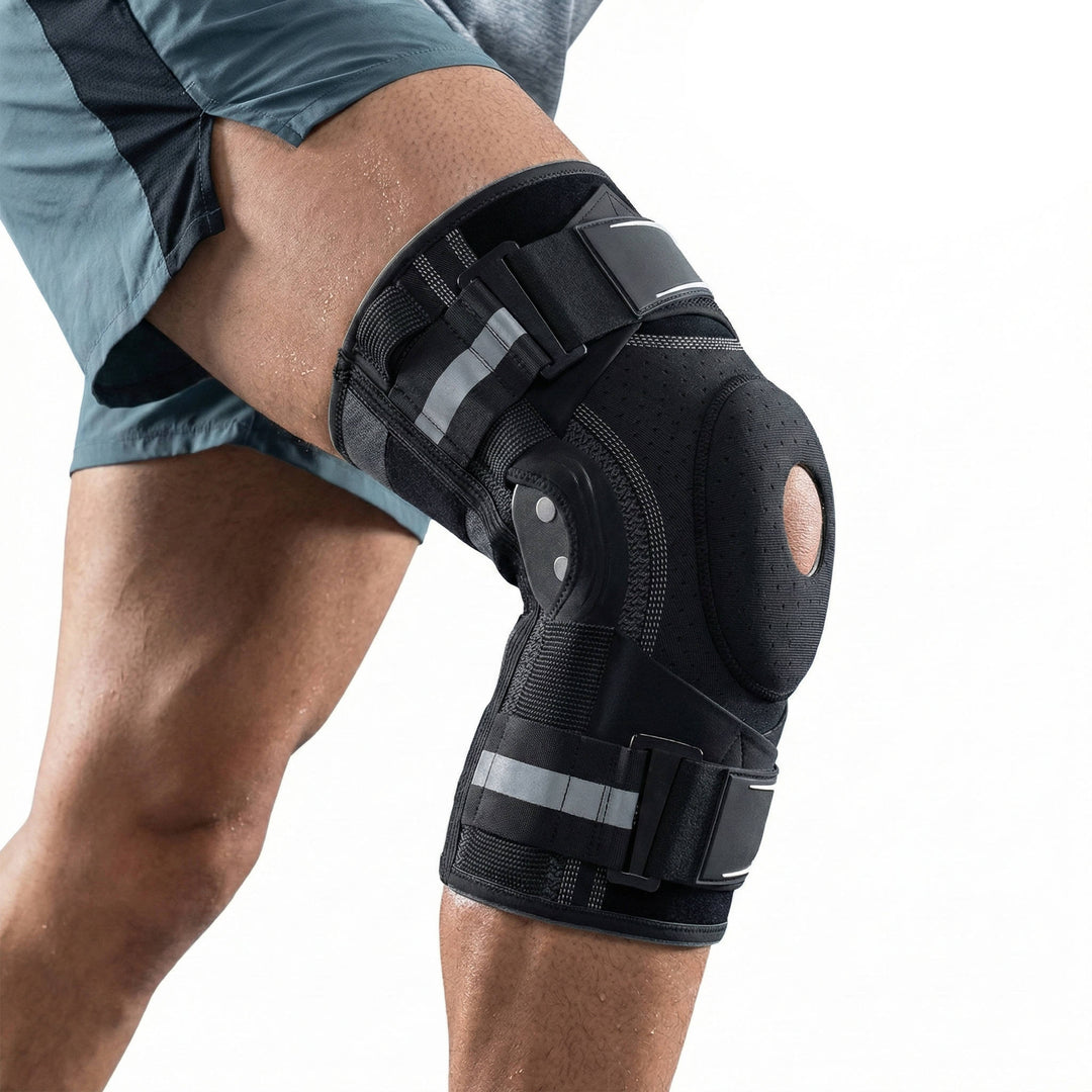 Unisex Sports Knee Brace Compression Sleeve with Side Stabilizers - Lenila