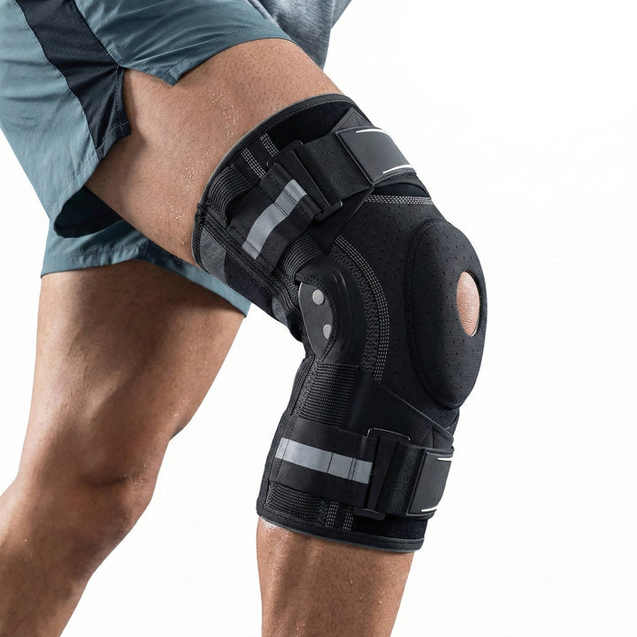 Unisex Sports Knee Brace Compression Sleeve with Side Stabilizers - Lenila