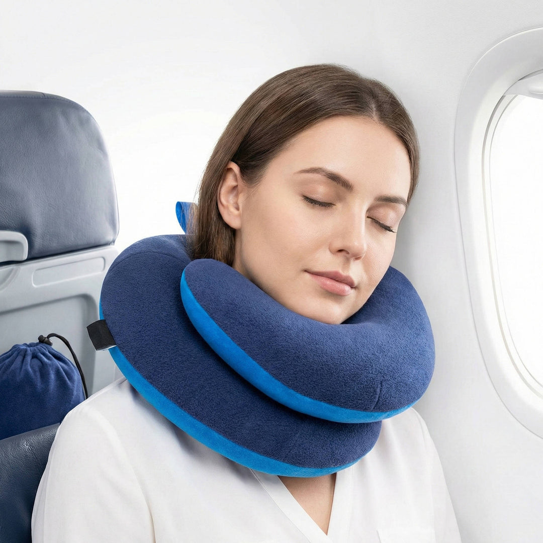 Unisex Travel Neck Pillow Memory Foam Ergonomic Support - Lenila
