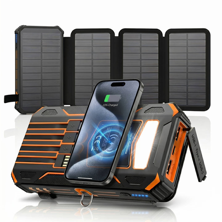 Portable Solar Power Bank Wireless Charger 48000mAh with USB-C and - Lenila