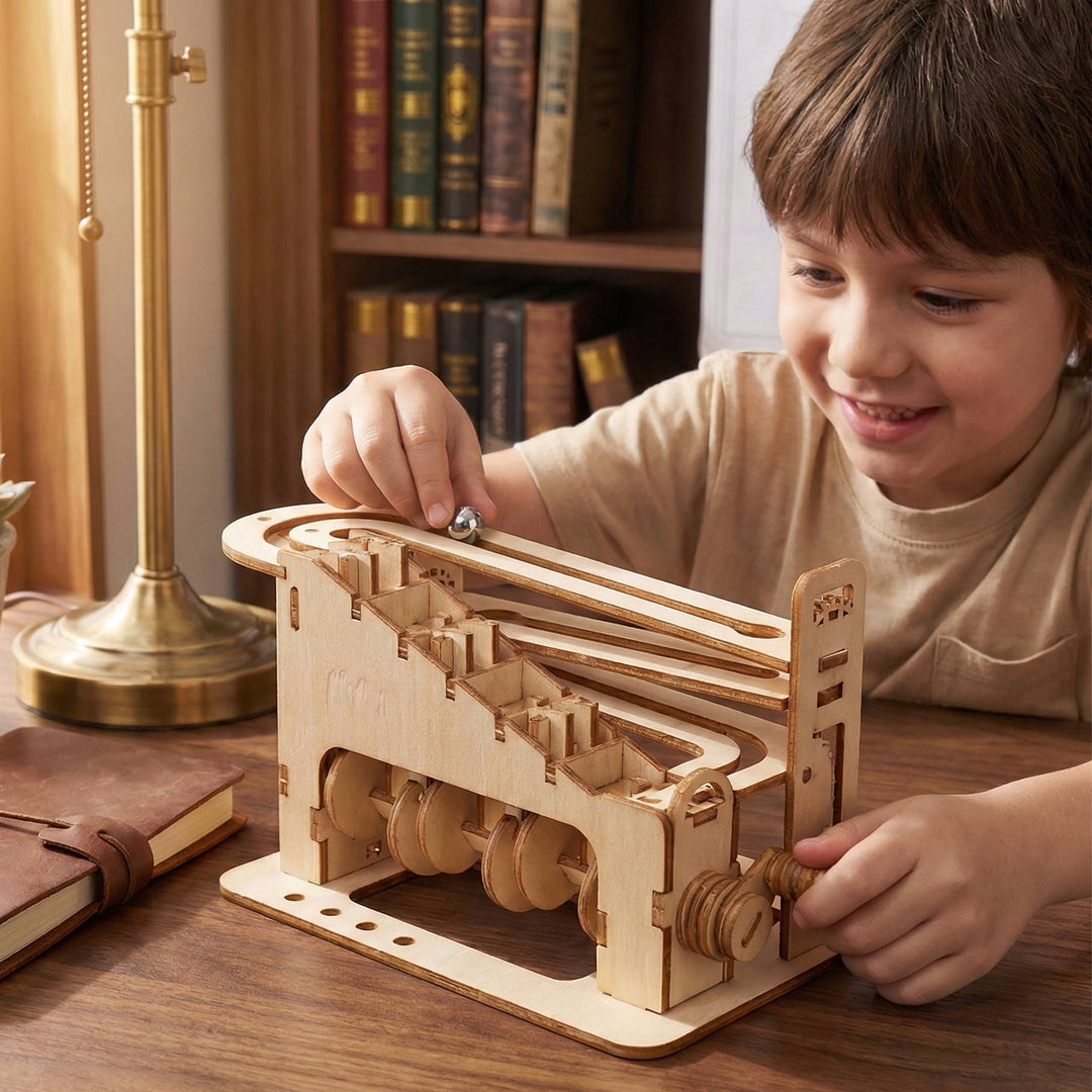 Adult Wooden Marble Run 3D Puzzle Mechanical Building Kit