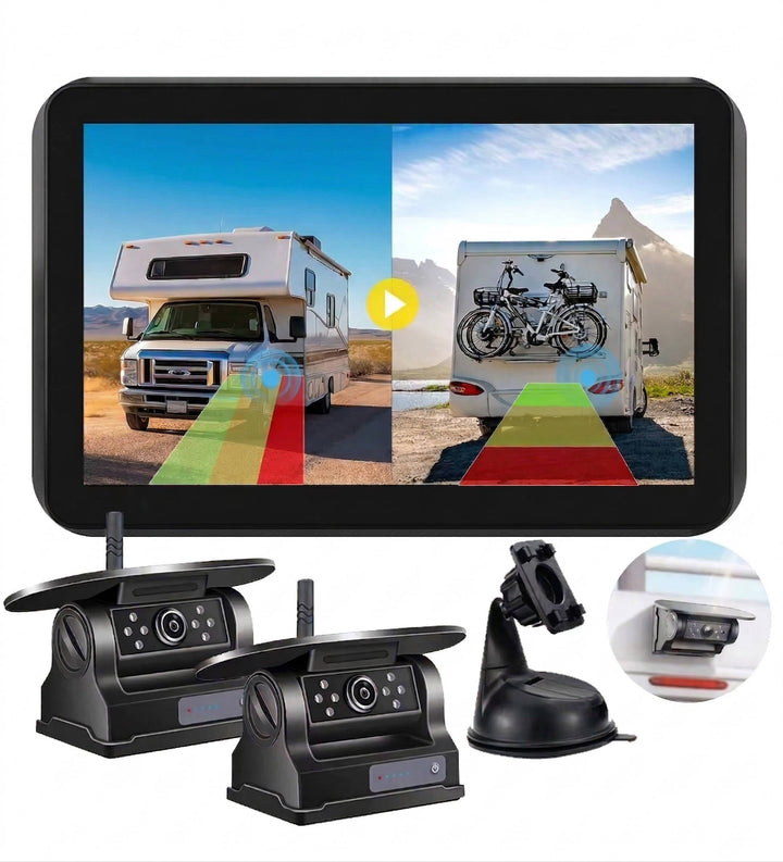 Wireless Backup Camera Kit with Solar Panel HD 1080P Monitor - Lenila