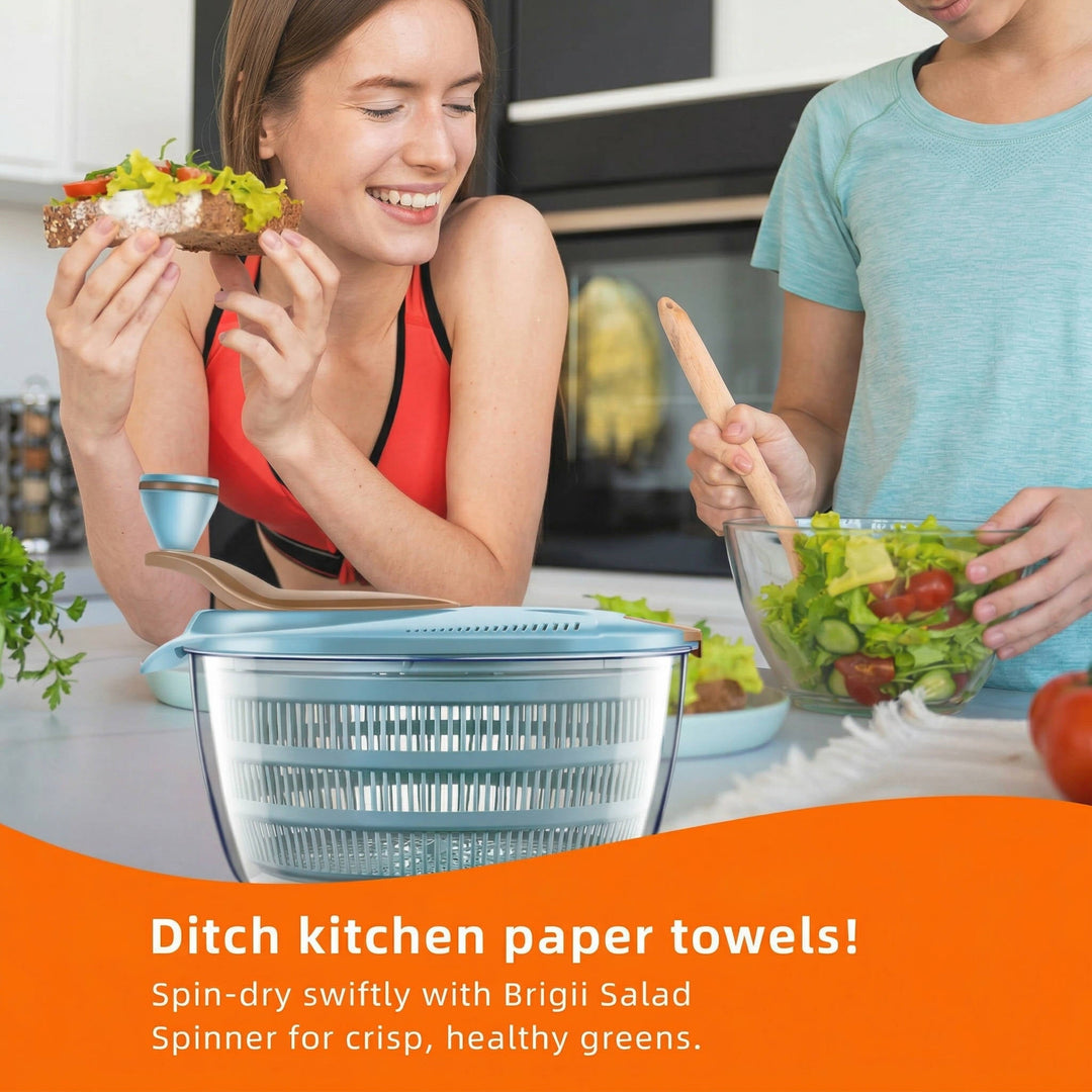 Salad Spinner with Double Drainage Holes Plastic Kitchen Tool