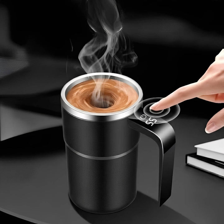 USB Rechargeable Heated Travel Coffee Mug Self-Mixing Waterproof - Lenila