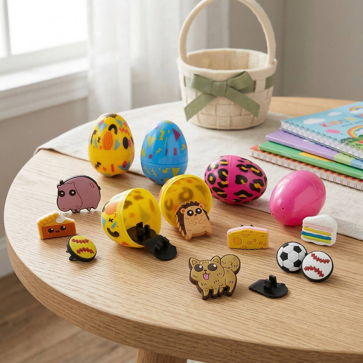Kids Easter Egg Hunt Fillers Plastic Eggs with Pencil Charms