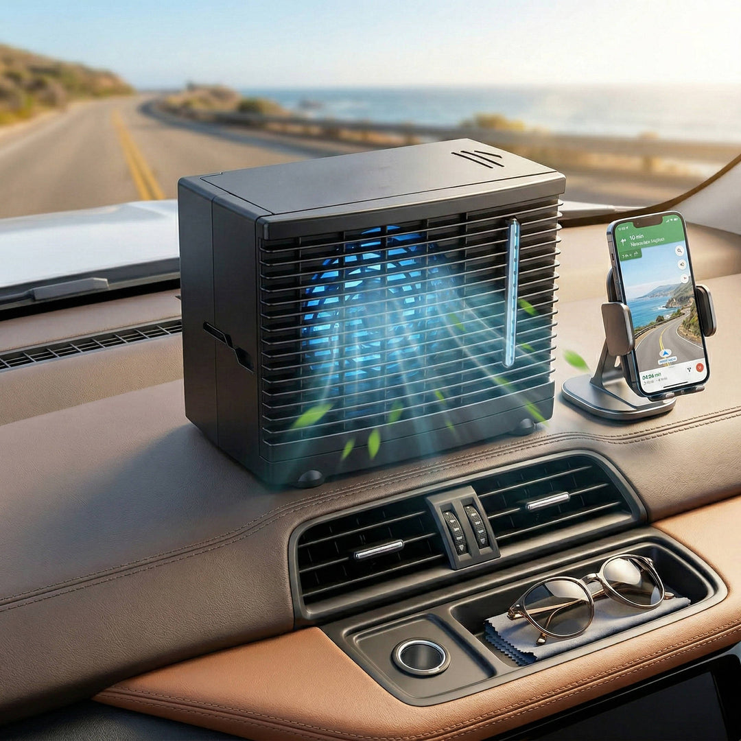 Portable Car Air Conditioner 12V with Cold Water Tank Quiet Operation - Lenila