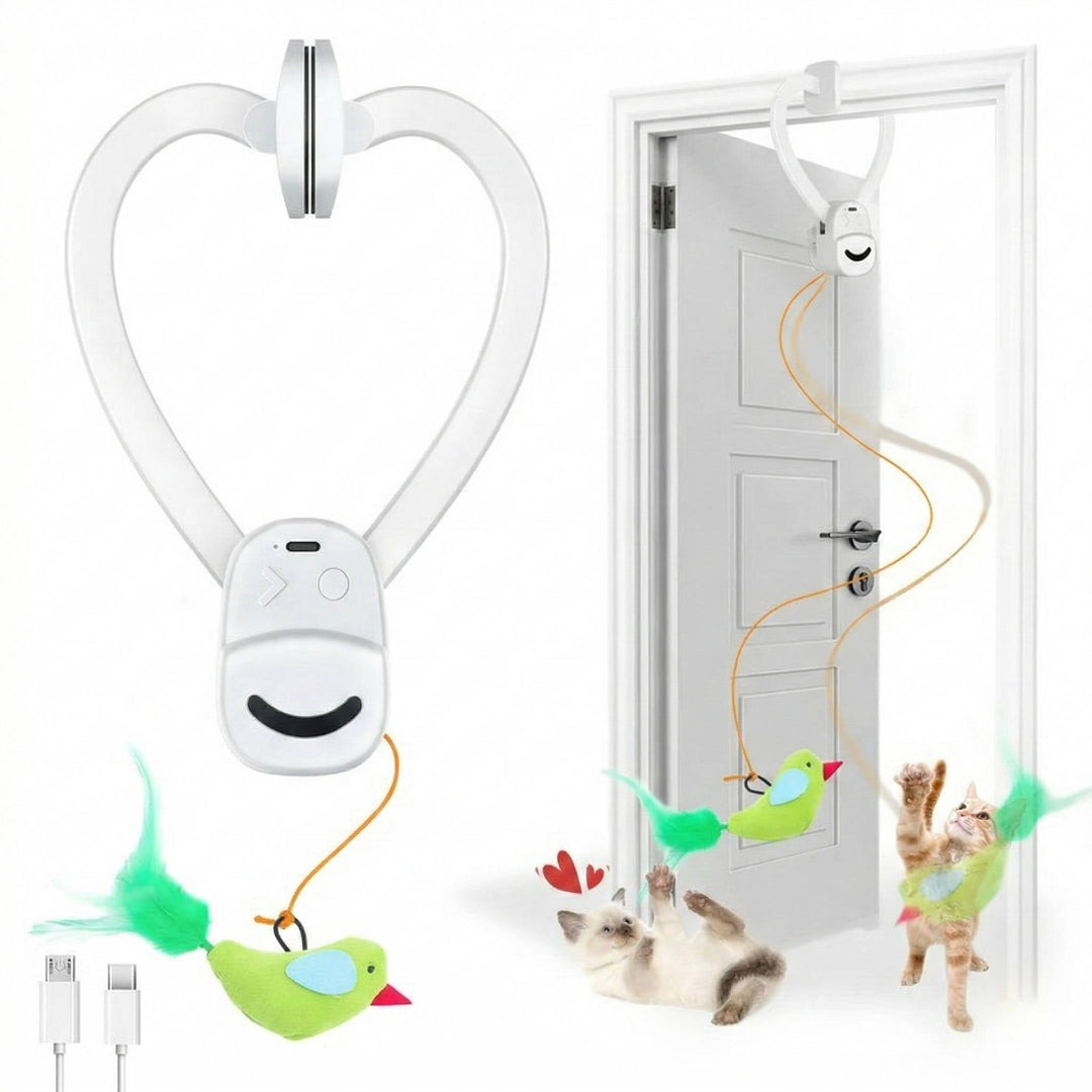 Interactive Cat Toy Electric Flying Bird Feather Wand - Lenila