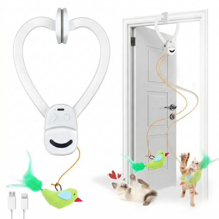 Interactive Cat Toy Electric Flying Bird Feather Wand - Lenila