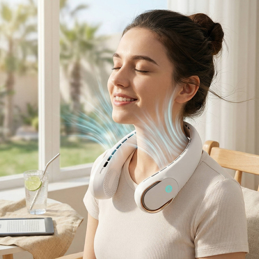 Portable Hands- Bladeless Neck Fan Wearable Design