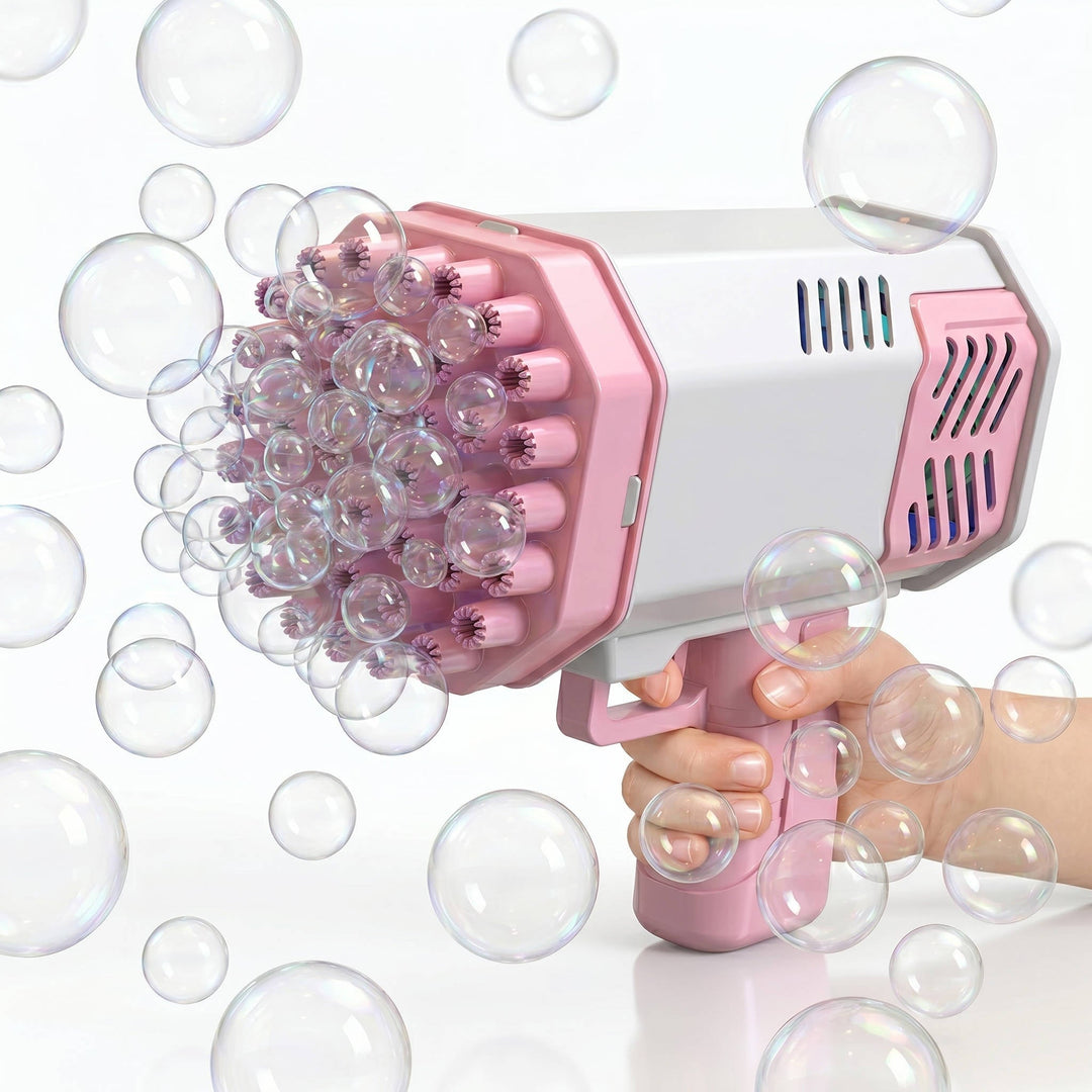 Kids Bubble Gun Toy Automatic Gatling Style with LED Lights - Lenila