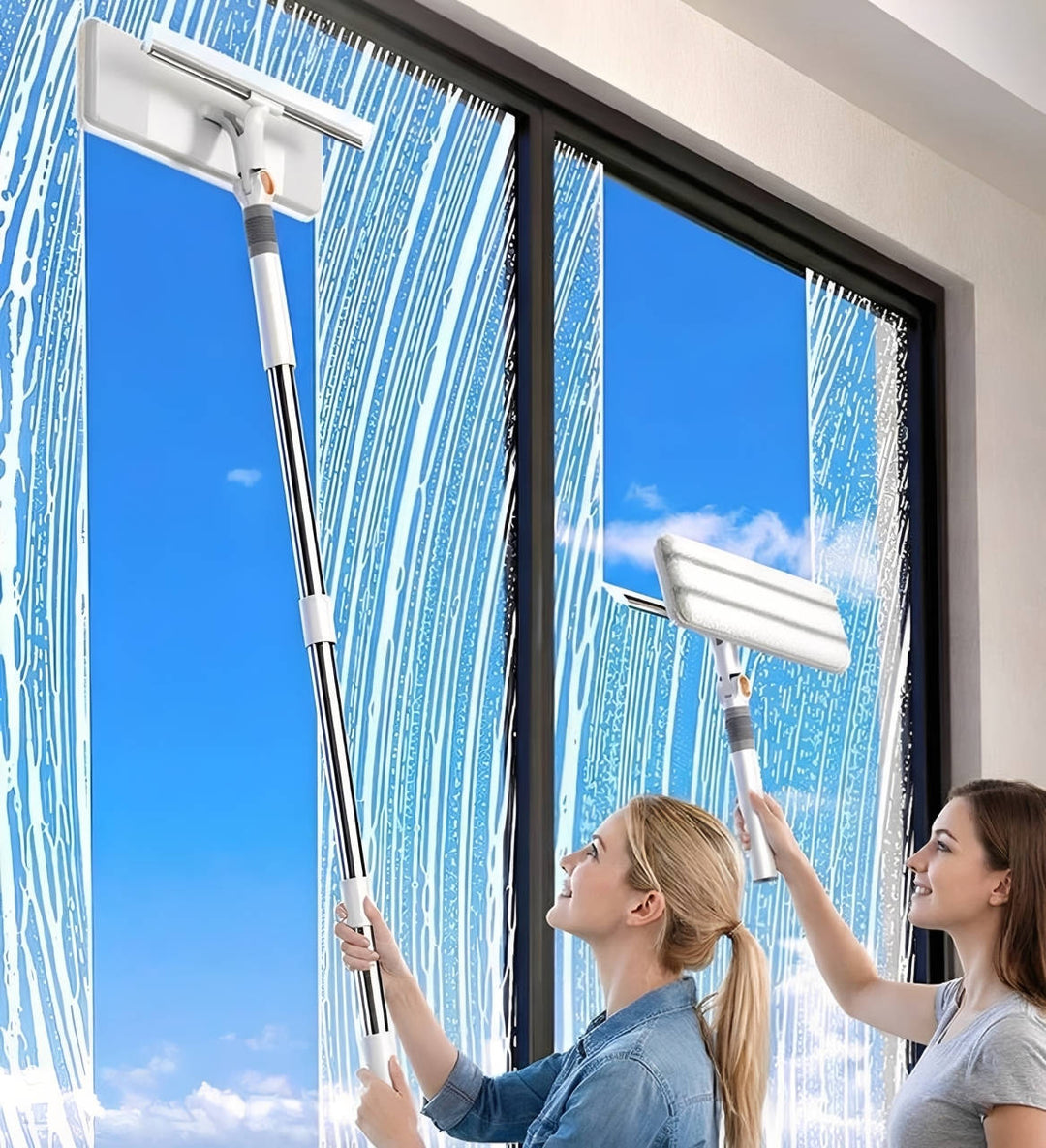 Double-Sided Window Cleaner with Handle - Lenila