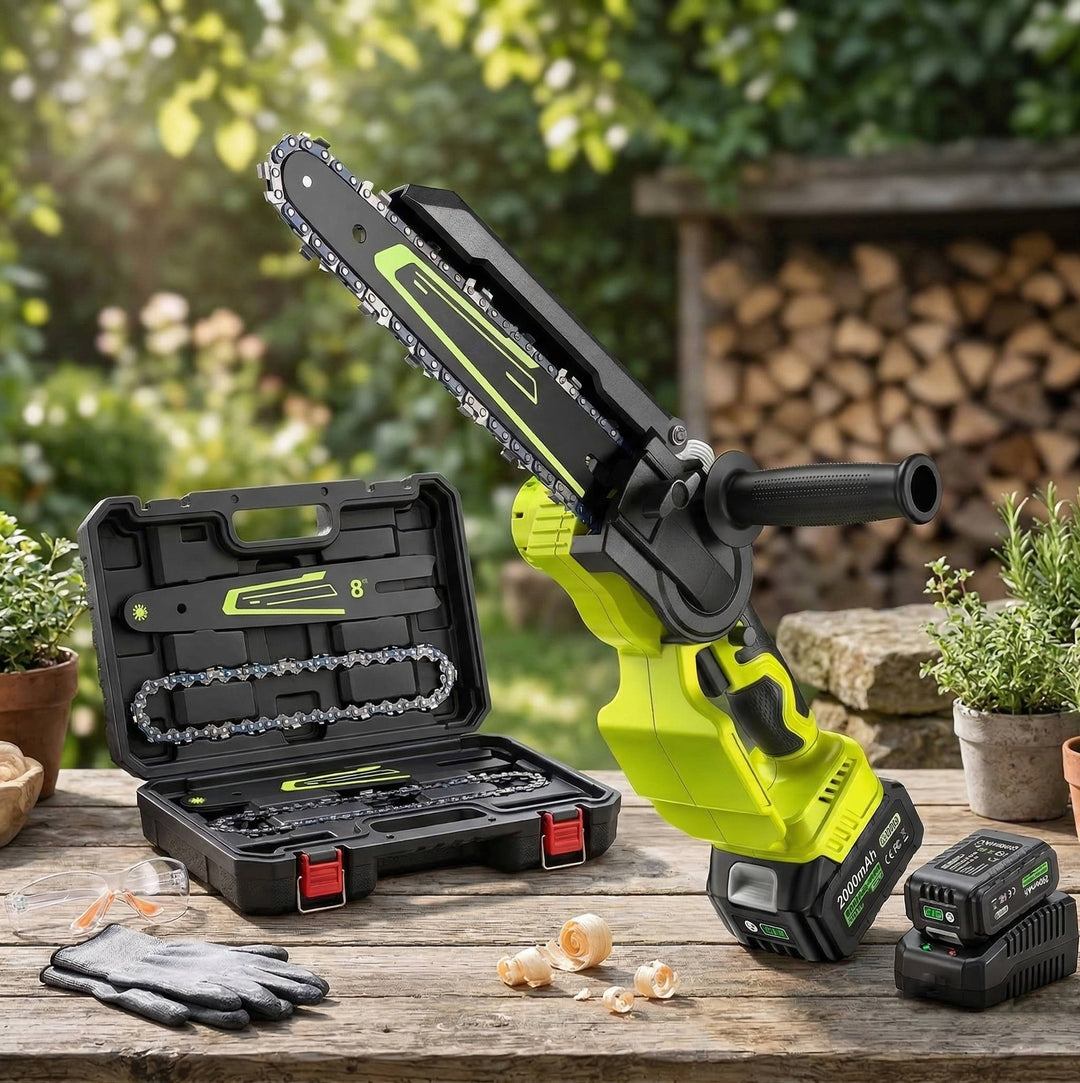 Cordless Mini Chainsaw 1000W with Battery Compact Wood Cutting Tool